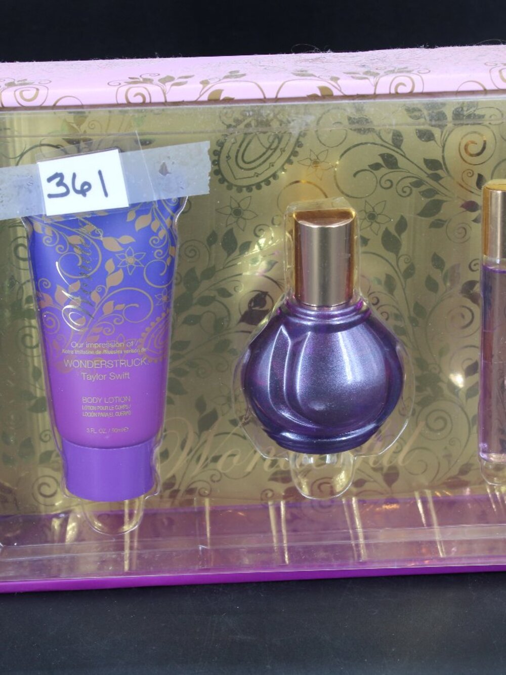 Taylor Swift Wonderstruck Gift Set 3oz Body lotion 1.7oz Perfume .33 Roll On